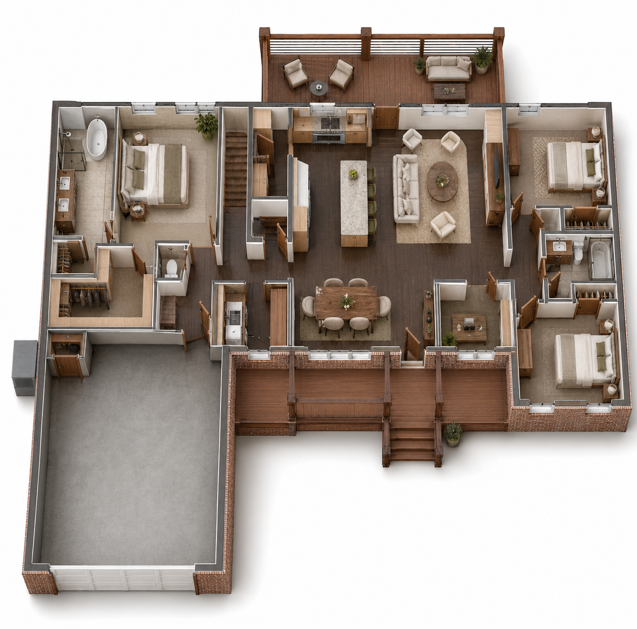 Furnished plan study — 3D Visualization